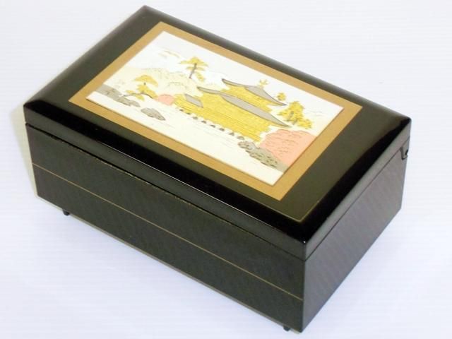 お土産品】 小物入れ付きオルゴール 金閣寺 （収録曲