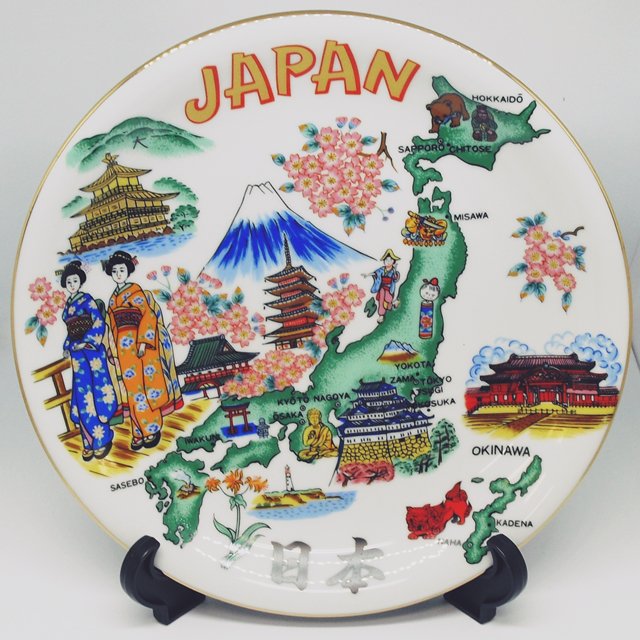 お土産品 彫金絵皿 10インチサイズ 日本名所 JP-10