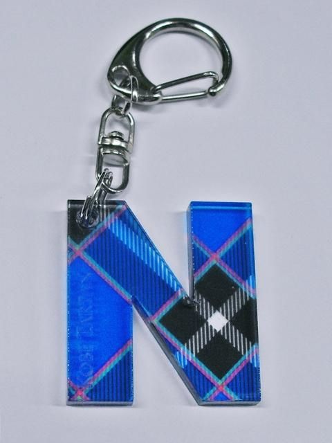 メール便対象商品】 神戸タータン イニシャルキーホルダー N