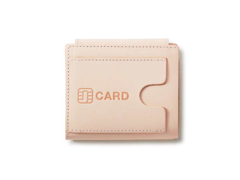 JOLI 外コインケースの三つ折財布 ナチュラル