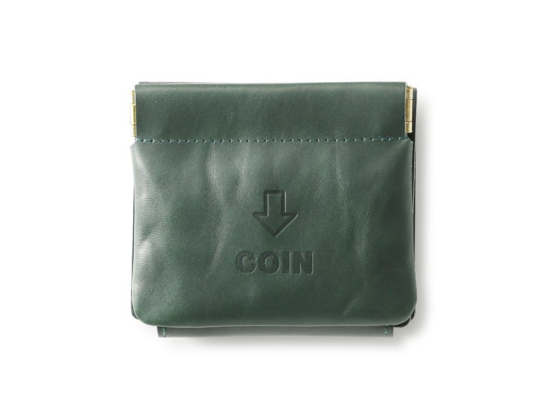 JOLI ALL LEATHER ITEMS 外コインケースの三つ折財布 緑