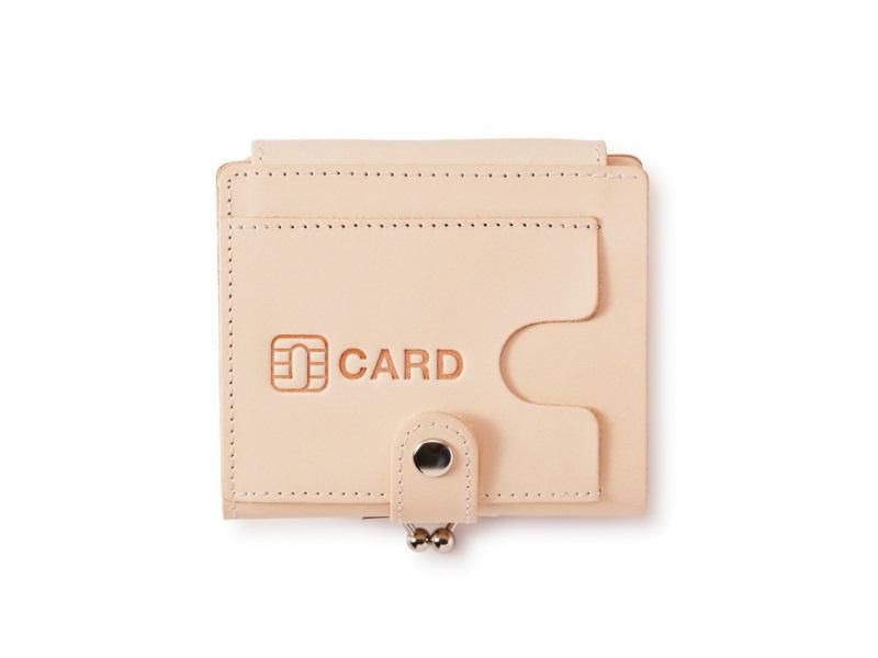 外がま口の三つ折財布 ブラウン｜JOLI ALL LEATHER ITEMS