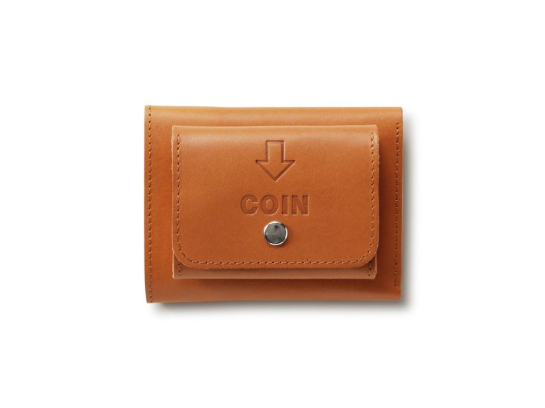 外コインケースのコンパクト三つ折り財布 ブラウン - JOLI ALL LEATHER ITEMS オンラインショップ