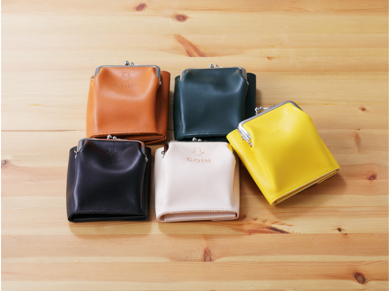 小さな外がま口の二つ折り財布 ブラウン - JOLI ALL LEATHER 小さな外がま口の二つ折り財布 ブラウン - JOLI ALL LEATHER