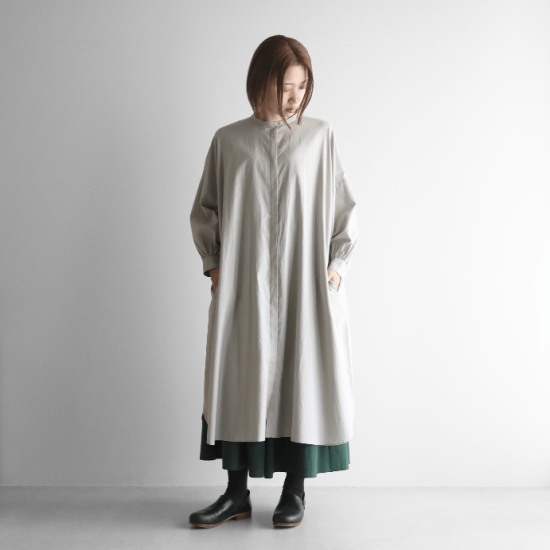 HUIS./遠州織物シャトルリネンロングスカート(白)U402 HUIS./遠州織物シャトルリネンロングスカート(白)U402