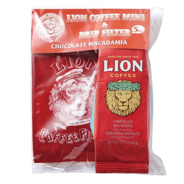 ライオンコーヒー ライオンミニ&ドリップフィルターセット チョコマカダミア 49g(5枚)×15個　