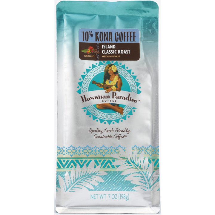 ハワイアン・パラダイス・コーヒー  10%コナブレンド　クラシックロースト(ノンフレバー）　198g×12個（粉）