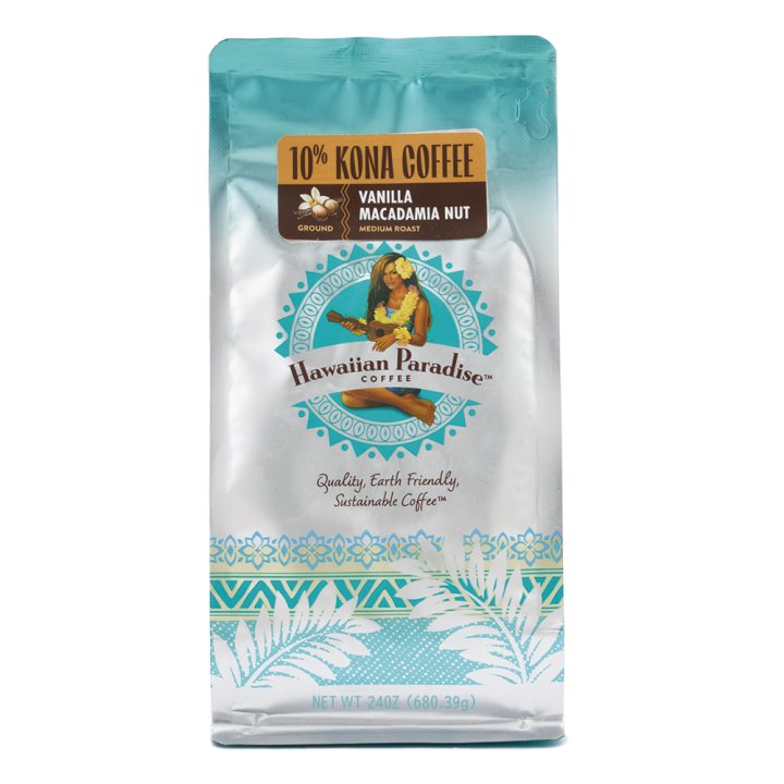ハワイアン・パラダイス・コーヒー  10%コナ バニラマカダミア　　680g×8個（粉）