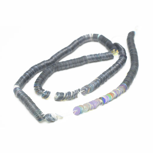 糸通しスパンコール】4mm平 メタリックオーロラシルバー【約1000