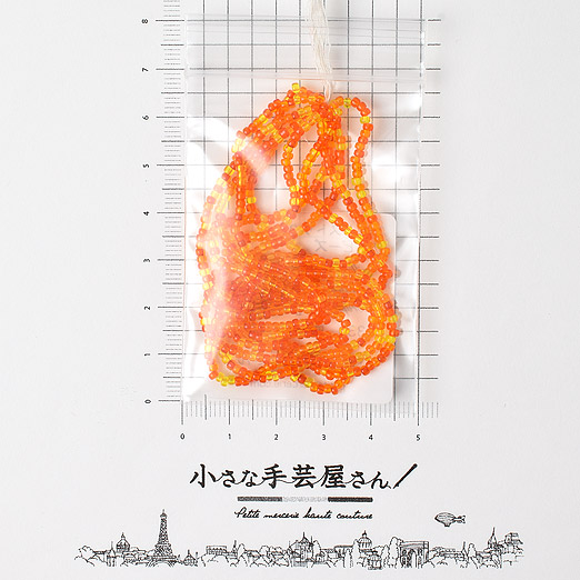 広島ビーズ】丸小 オレンジ Mix【約1m入り】 - オートクチュール刺繍の