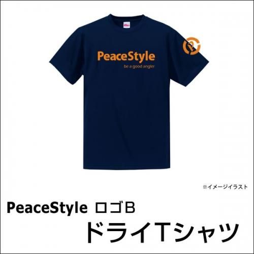 Peacestyleロゴb ドライｔシャツ ネイビー オレンジ 釣り師 平和卓也オフィシャル ピーススタイル オンラインショップ