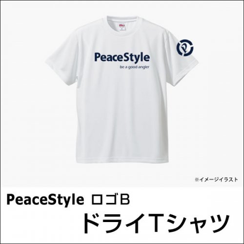 PeaceStyleロゴB　ドライＴシャツ（ホワイト×ネイビー） - 釣り師 平和卓也オフィシャル ピーススタイル・オンラインショップ
