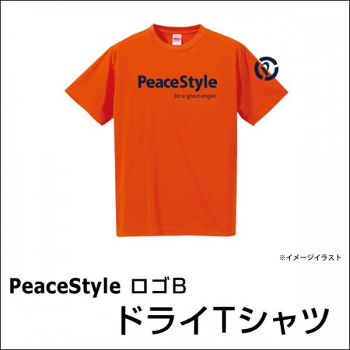 PeaceStyleロゴB　ドライＴシャツ（オレンジ×ネイビー） - 釣り師 平和卓也オフィシャル ピーススタイル・オンラインショップ