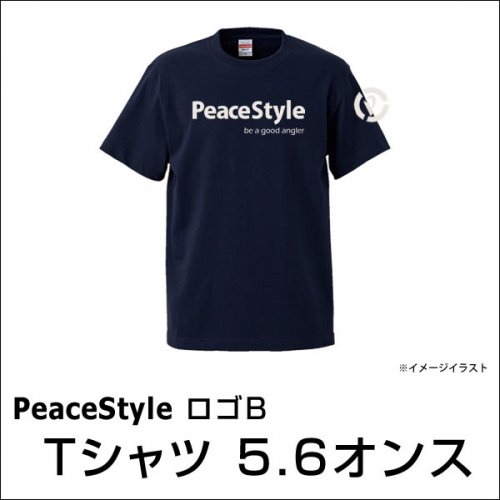 PeaceStyleロゴB　Tシャツ 5.6オンス（ネイビー×オフホワイト） - 釣り師 平和卓也オフィシャル ピーススタイル・オンラインショップ