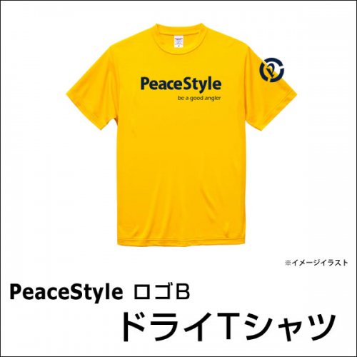 PeaceStyleロゴB　ドライＴシャツ（カナリアイエロー×ネイビー） - 釣り師 平和卓也オフィシャル ピーススタイル・オンラインショップ