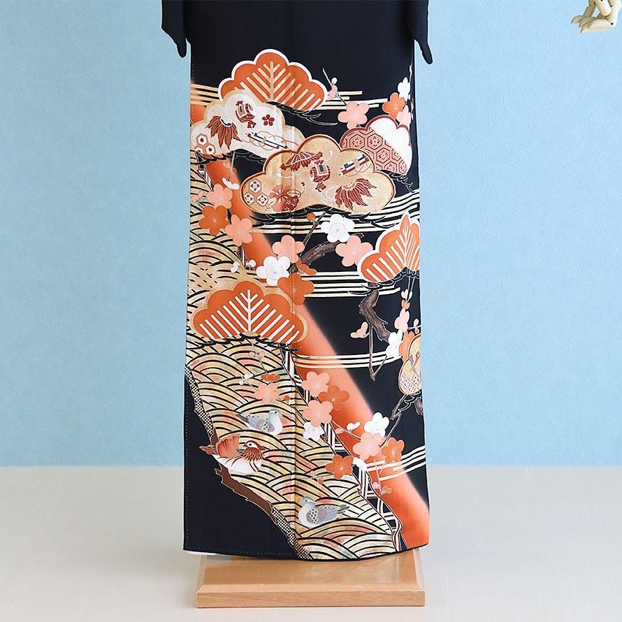 黒留袖レンタル（TS0006）黒/おしどり・宝づくし 正絹 - 東京