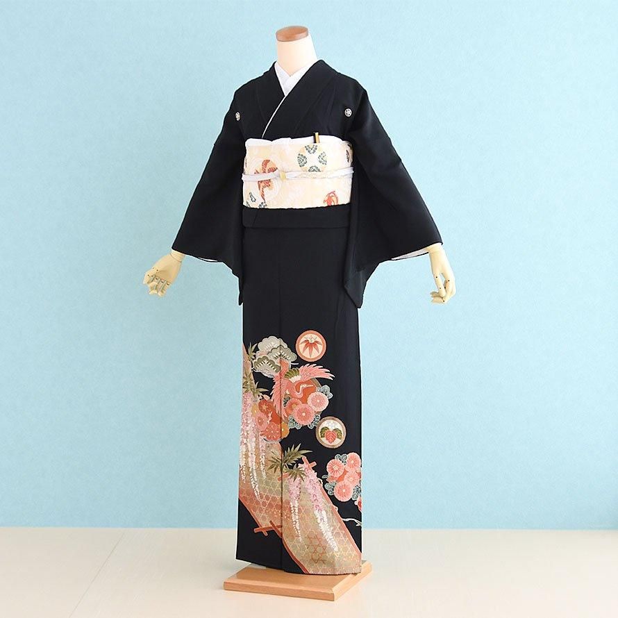 正絹 黒留袖　未仕立て 楽天市場】【正絹黒留袖 未仕立て 仮絵羽 印籠と百寿柄】礼装 黒