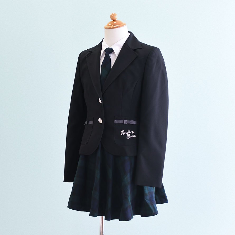激安格安 女の子スーツレンタル（FG0057）150 黒・緑×紺/チェック Smell Sweetスメルスウィート 東京レンタルいしょう