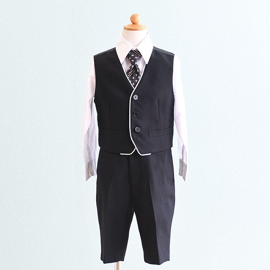 男の子スーツレンタル（FB0107）120/半ズボン 黒 WANDER FACTORY