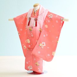 七五三着物三歳女の子レンタル（3-72）ピンク/桜・まり