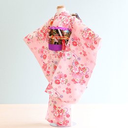 七五三着物七歳女の子レンタル（7-70）ピンク/桜