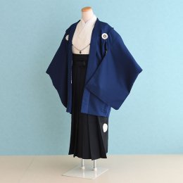 男児ジュニア袴レンタル（JB0015）12〜13歳　紺|黒/紋　kukka boyクッカボーイ