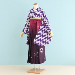卒業袴レンタル（SF-29-SH-11）紫/矢絣|エンジ/ぼかし・刺繍・桜
