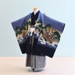 男児袴レンタル（5-27）青紫/宝船