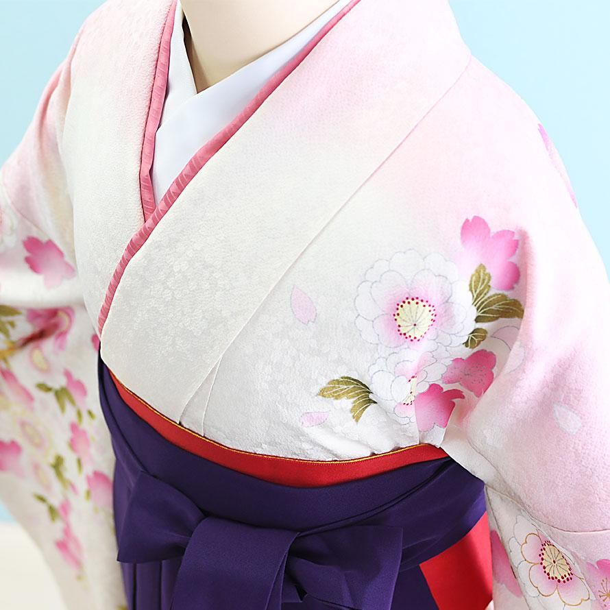激安格安 卒業袴レンタル（FH0102）LL寸 白/花柄|紫/刺繍 - 東京