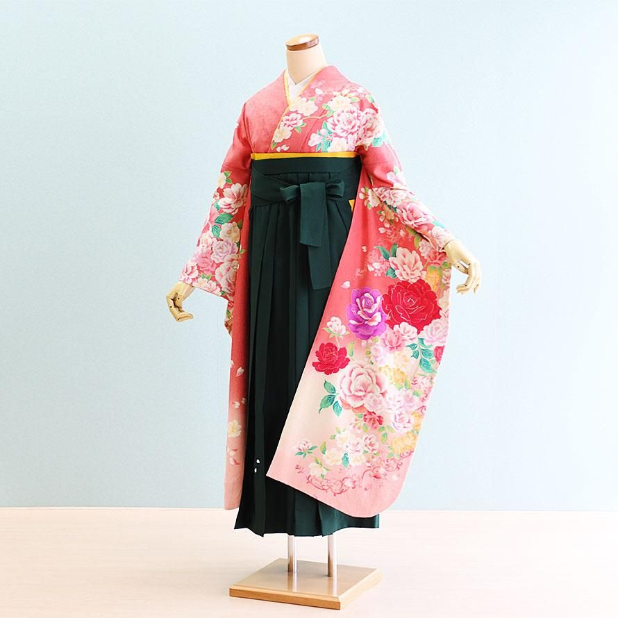 京みやび　花柄ピンク着物　刺繍付き袴　120〜130目安 京みやび 花柄ピンク着物 刺繍付き袴 120〜130目安 京みやび 花