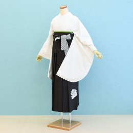 卒業袴レンタル（SF0040）L寸　白/無地|こげ茶/刺繍