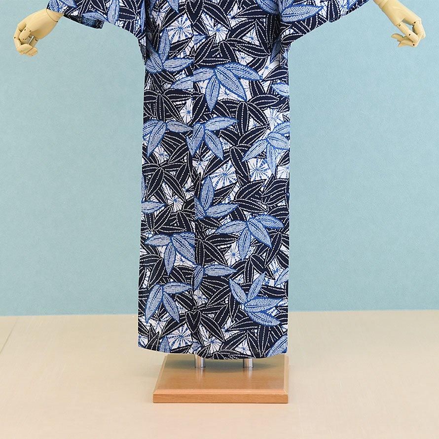 女性浴衣レンタル（YW0044）紺/笹の葉 つやび×雅姫 - 東京