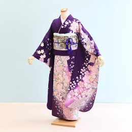 結婚式振袖レンタル（FS0028）紫/桜・熨斗・古典