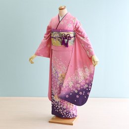 結婚式振袖レンタル（18-055）ピンク/花・鞠・古典