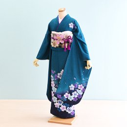 結婚式振袖レンタル（FS0068）緑/花柄・桜