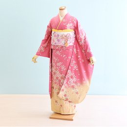 結婚式振袖レンタル（19-072）ピンク/花柄・小桜