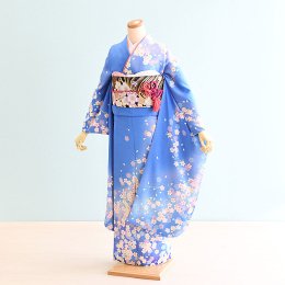 結婚式振袖レンタル（FS0108）水色/花柄・小桜