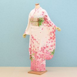 結婚式振袖レンタル（22-166）白/花柄・花・モダン