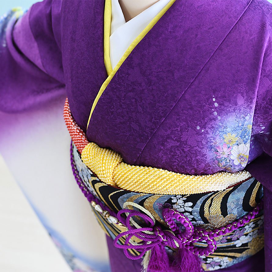 激安格安 成人式振袖レンタル（19-075）紫×白/花・モダン - 東京