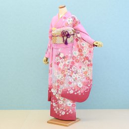 成人式振袖レンタル（24-292）ピンク/花柄・花