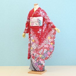 結婚式振袖レンタル（FS0209）赤/花柄・花・古典