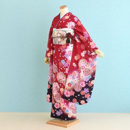 結婚式振袖レンタル（24-323）赤/桜・花