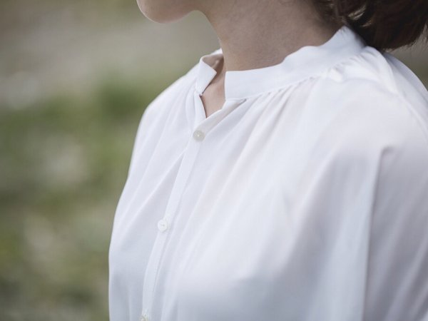 humoresque　gather blouse　white 