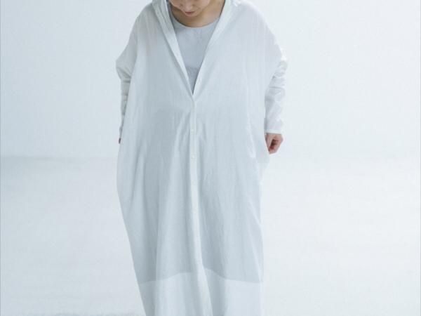 humoresquestand collar dress/smoke white