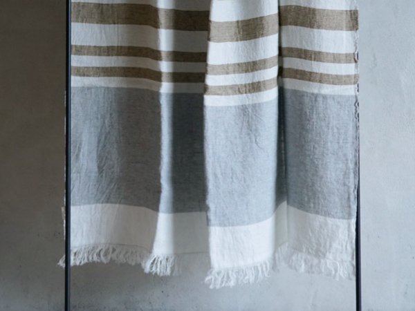 LIBECO　belgian towel　ASH STRIPE　110×180