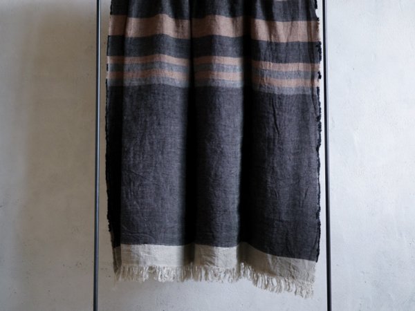 LIBECO　belgian towel　BLACK STRIPE　110×180