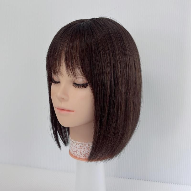 ❤ 新 高級品質　半面手植え 全人毛 通気性良　 医療用 ブラウン 30cm ❤ 000000010746_le0geGy.jpg