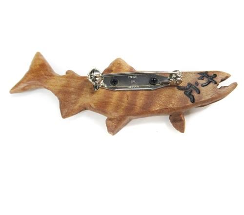 竹広工房 渓魚ブローチ アマゴ(栃) No.1｜鮎釣り、渓流釣り 鮎竿