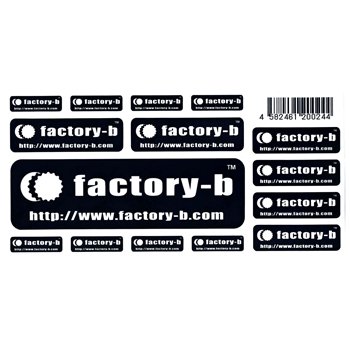 factory-b オリジナルロゴステッカー15枚組 ブラック｜鮎釣り、渓流