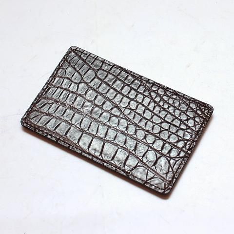 クロコダイル×カーフ カードケース - クロコダイル・ワニ革